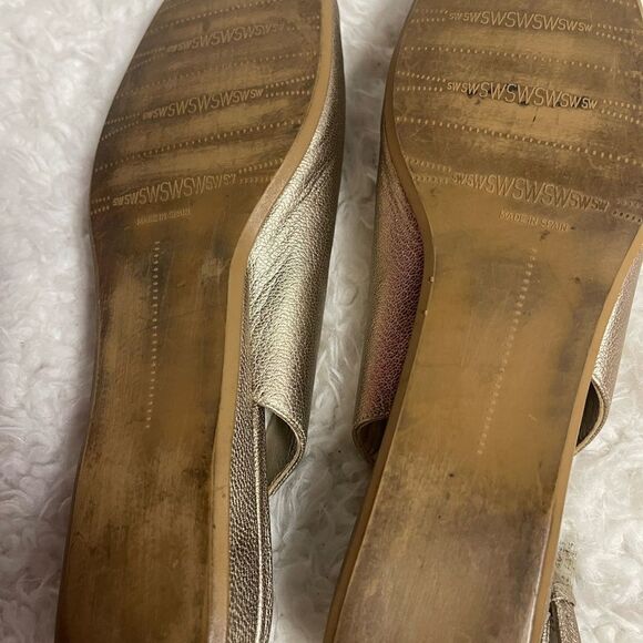 STUART WEITZMAN Rhinestone Gold Slingback Ballet Flats Shoes SZ9.5 - Picture 11 of 12